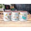 Kids Drawing Style 11oz Accent Mugs – Ceramic Coffee Cup with a Pink Handle and Interior