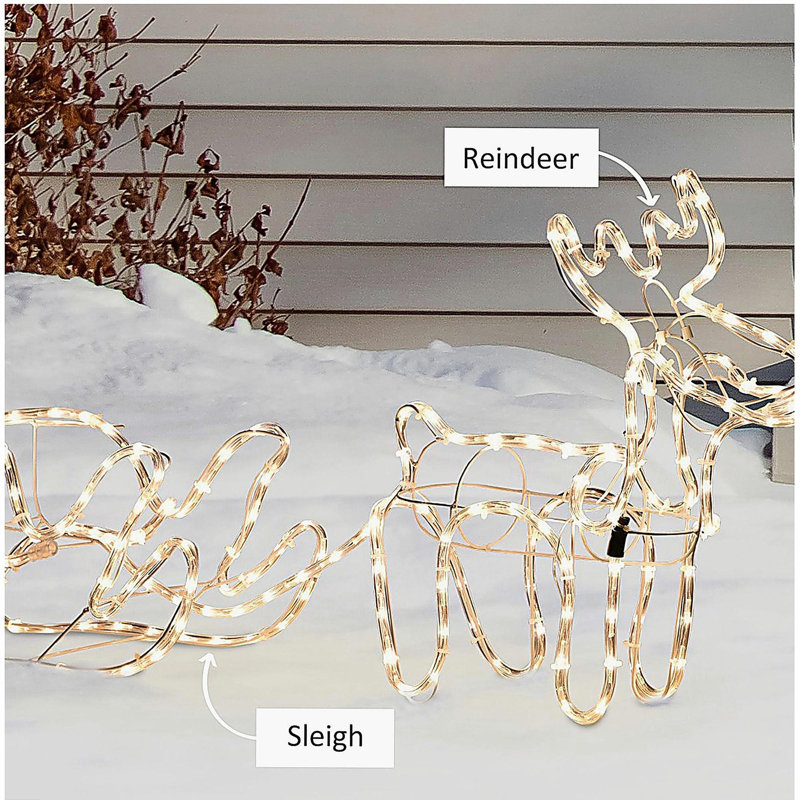 Décoration de Noël d'extérieur pour traîneau à DEL 35 po