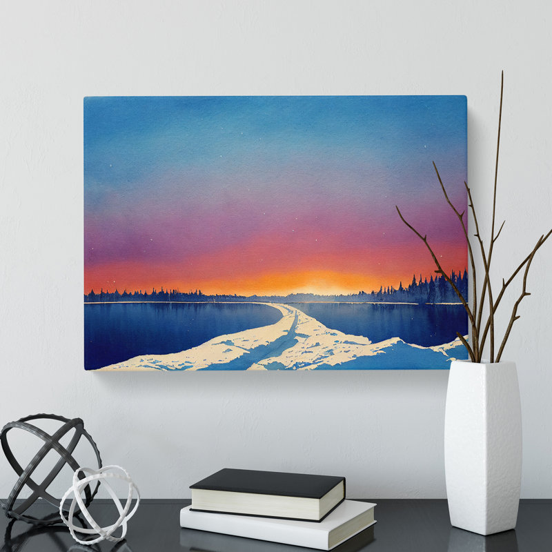Winter Lake Sunrise - Wrapped Canvas, 40cm H x 60cm W x 3cm D