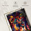 «Majestic Lion Abstract Color», reproduction sur toile-409673147