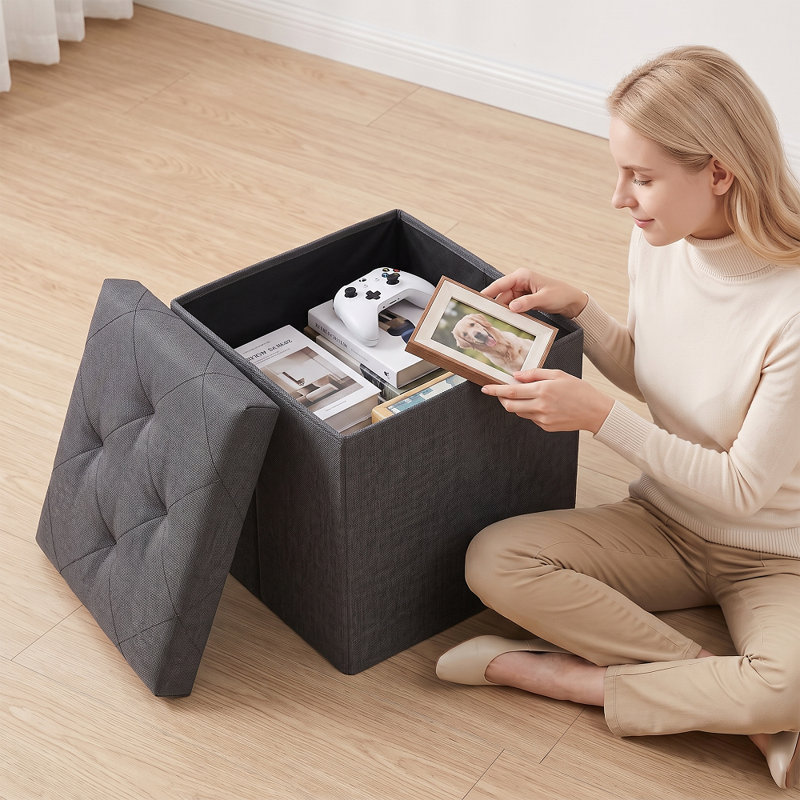Ensemble de banc de rangement en forme de L (3 pièces), boîte de rangement modulaire moderne, gris foncé, Gris foncé