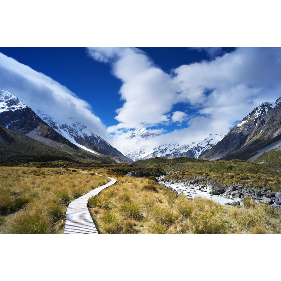 Track To Mount Cook von Simonbradfield - Leinwandbild