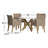 Fleur 5 Piece Eucalyptus Dining Set with Wicker Chairs