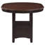Table de comptoir extensible, teinte châtaigne, stabilité accrue, style classique-contemporain, idéale pour la salle à manger. Châtaigne brun moyen, 1 pièce, design polyvalent, pour 4 personnes.