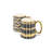kook Coffee Mug Set, Curved Geometric Design, Black And Gold, Set Of 2