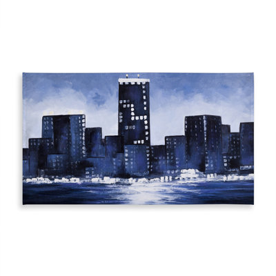 Marine Blue City Indoor/Outdoor Tablecloth | Home Decor