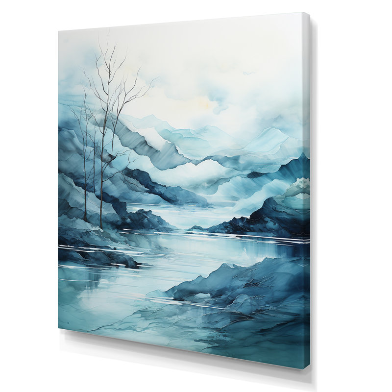 Minimalisme des Lacs de montagne, berceuse sur toile, Toile tendue, H 32 po x l 16 po x P 1 po