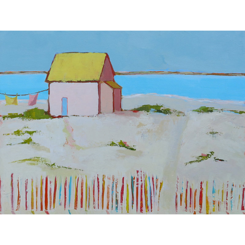 Cottage By The Sea Print by Phyllis Adams, 17.25" H x 21.25" W x 0.875" D