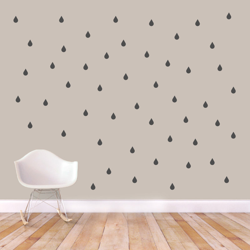 Décalcomanie murale raindrops, Gris foncé