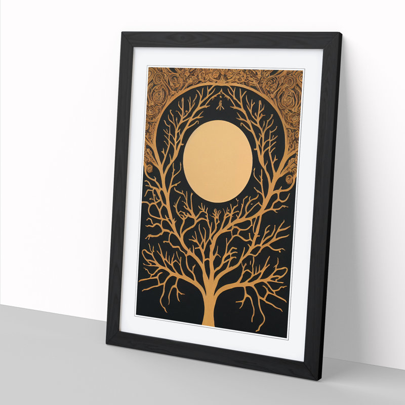 Ornate Tree Vol.3 - Picture Frame Print, Black, 64cm H x 46cm W x 2cm D