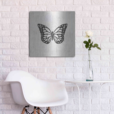 " Luxe Metal Art 'Butterfly Stamp BW By Courtney Prahl, Metal Wall Art " by Courtney Prahl