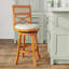 Tabouret pivotant à dossier en X de 30 po de hauteur, siège en tissu beige-121091554