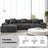 Boneless 3 Seater L-shaped Chenille Boneless Modular Sectional Sofa with Ottoman-186147990