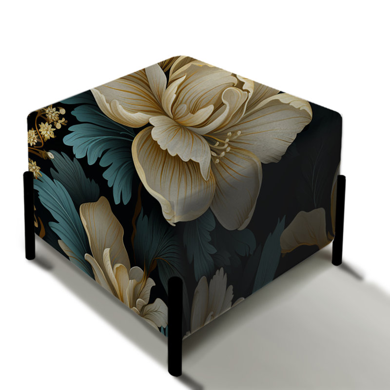 Botanical Green Damask Harmony - Repose-pieds carré damassé