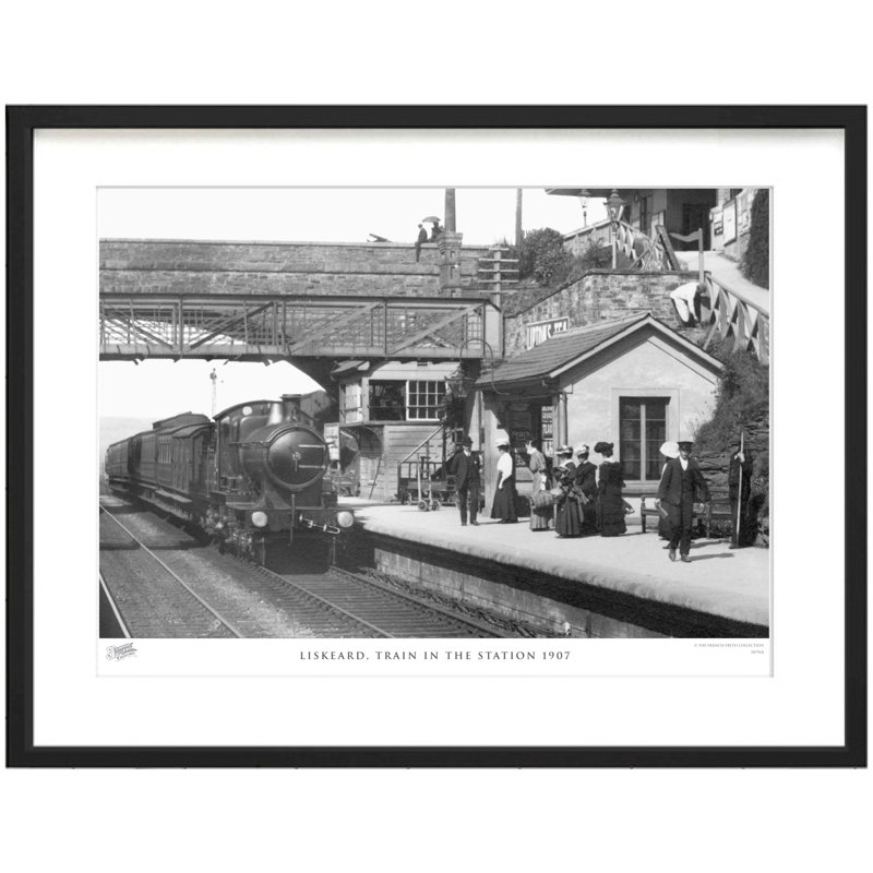 Liskeard, Train In The Station 1907 - Single Picture Frame Print, 28cm H x 36cm W x 2.3cm D