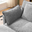 Canapés gris en forme de L avec repose-pieds avec rangement, moderne et compact