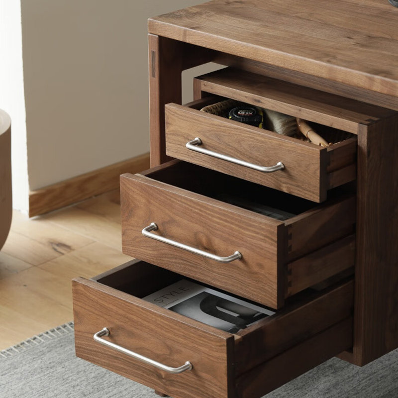 Middle ancient style home desk, Walnut, 29.53" H x 62.99" W x 26.77" D