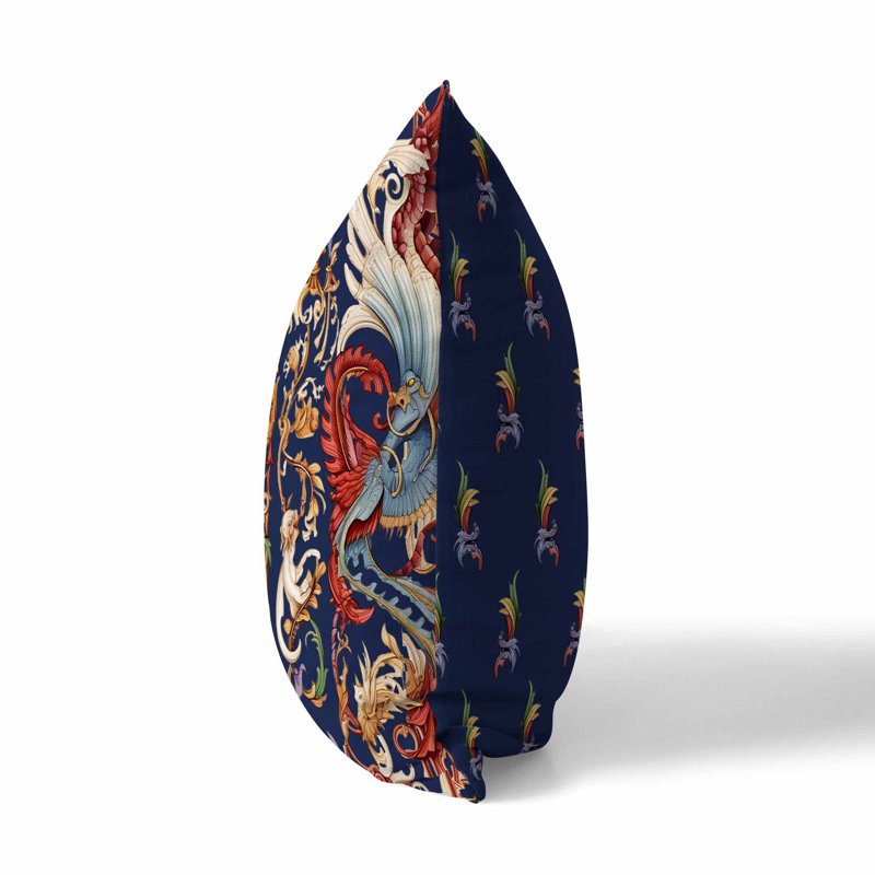 Flamewind Freesia Outdoor Reversible Throw Pillow, Blue/Red, 20" H x 20" W