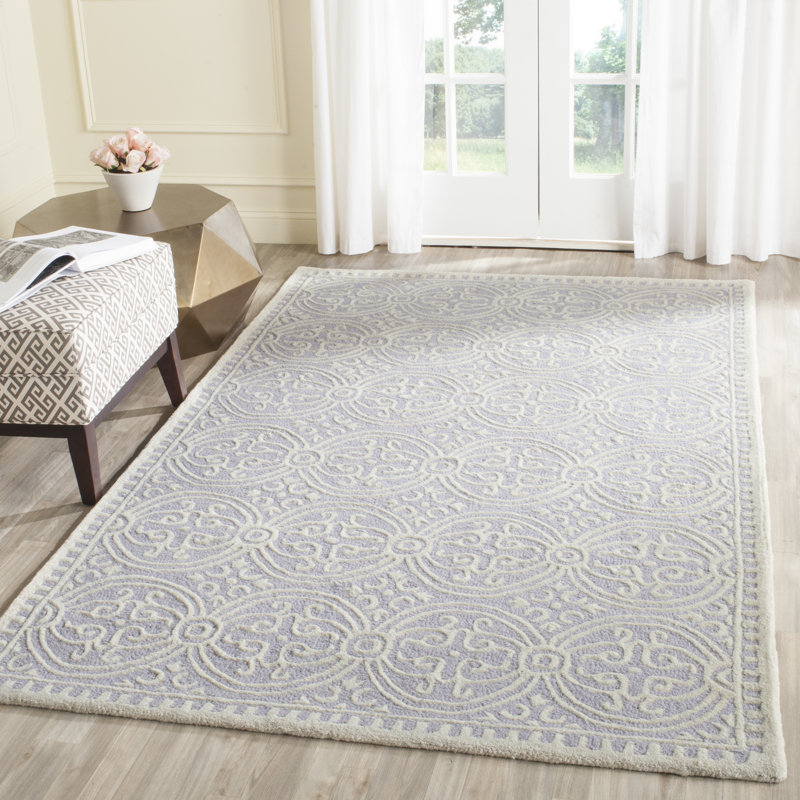 Tapis lavande / ivoire Canace, Rectangle de 10 pi x 14 pi
