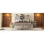 Lit plateforme antique gris rustique pour grand lit avec tête de lit à double porte coulissante et charge, lattes de bois supportées, sommier non requis-115182116-115182119