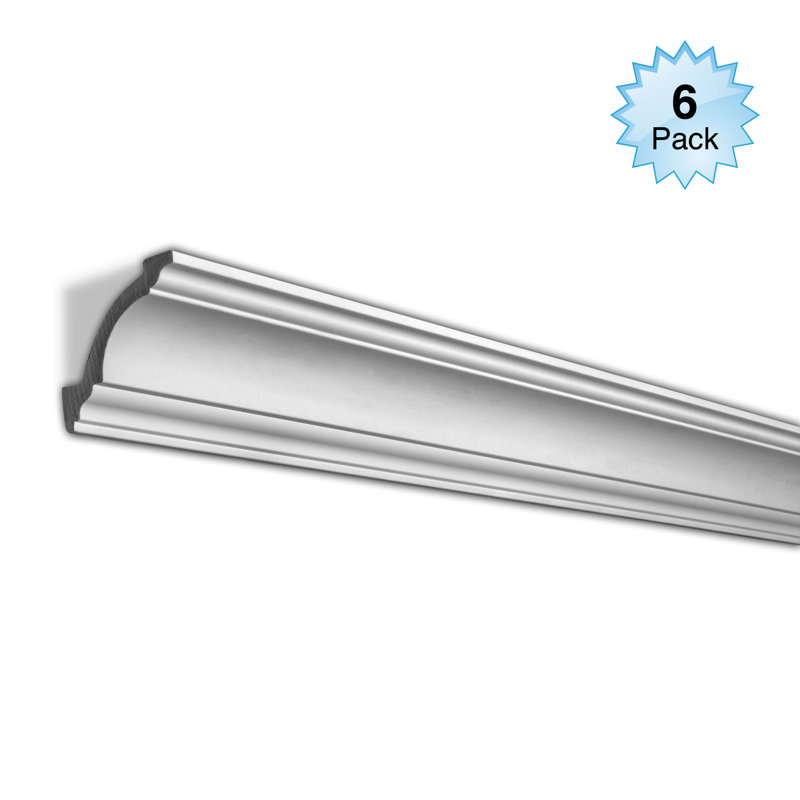 96" White Recycled Polystyrene Crown Moulding Set