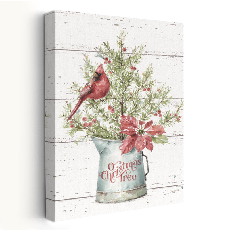 A Christmas Weekend II Shiplap - animaux, baies, oiseaux, bouquets, art, H 24 po x l 16 po