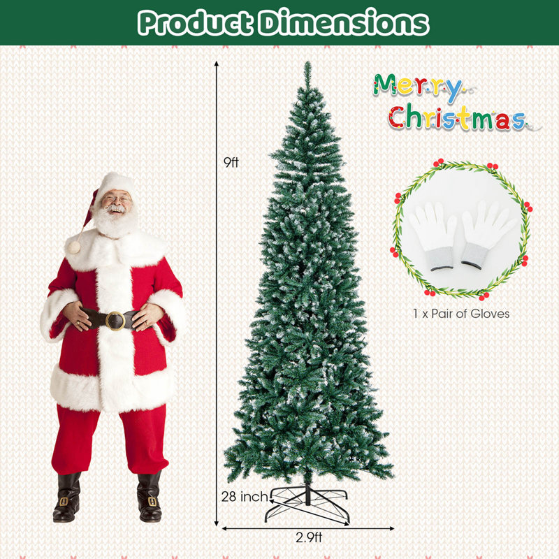 Arbre de Noël artificiel éclairé 9 pi
