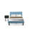 2-Pc Platform Full Size Bed Set with 1 Bed Frame and a Night Stand for Bedrooms - Reliable and Sturdy Construction - Denim Blue Linen Fabric-20742782-88016231