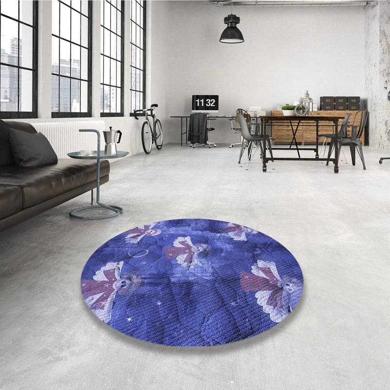 Geometric Indoor Rug, Round 3'