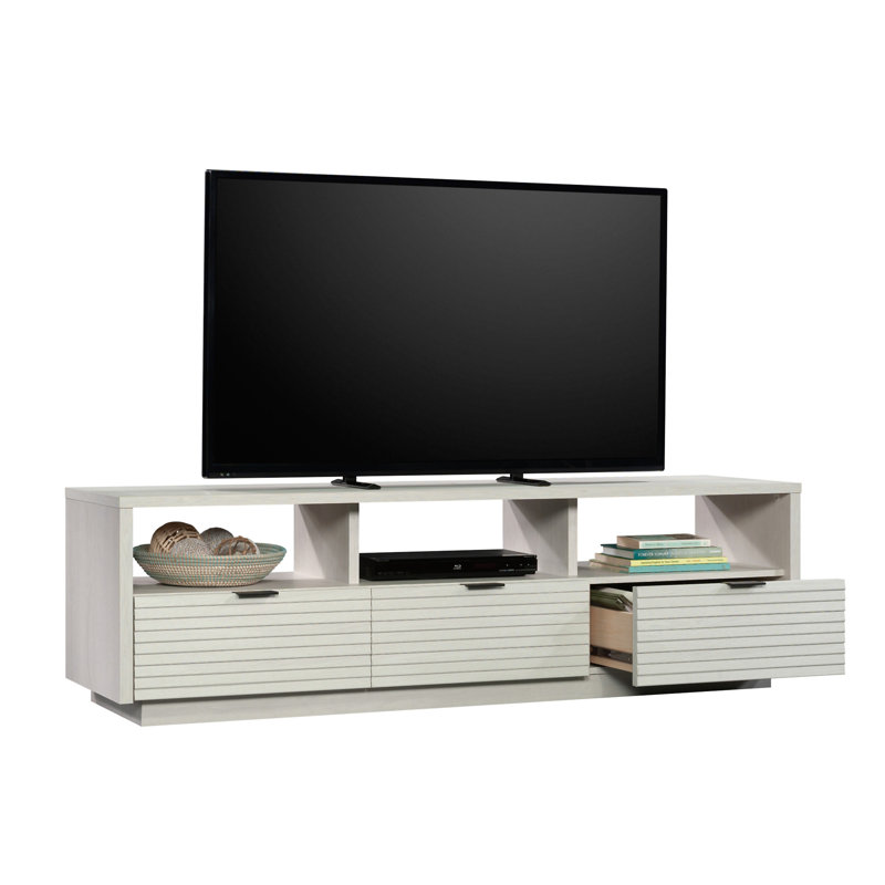 Meuble télé avec tiroirs et tablettes ouvertes pour téléviseur de 70 po ou moins