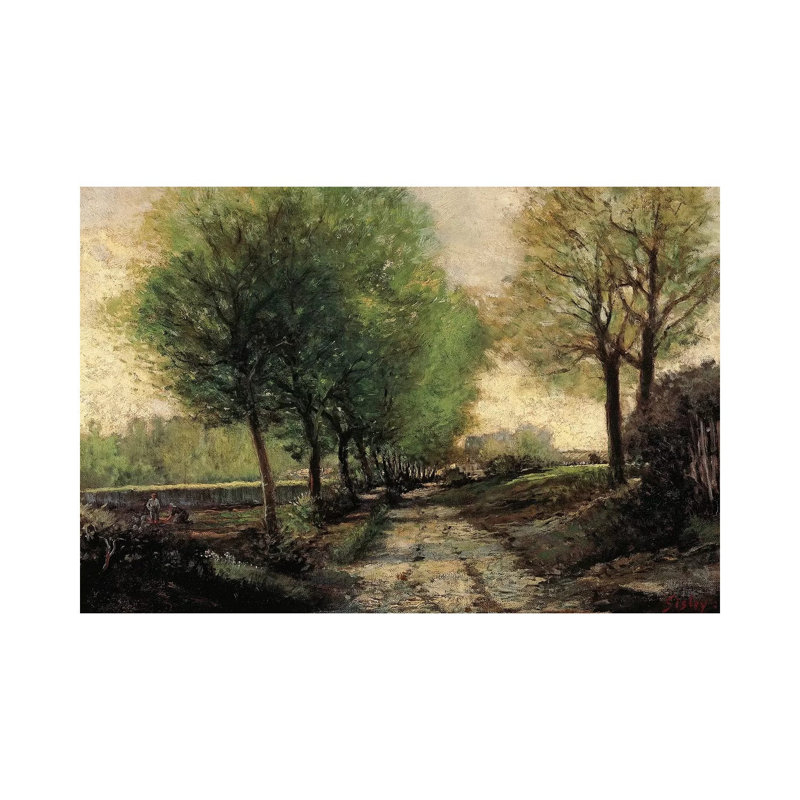 Tree-Lined Avenue in a Small Town, 1865-1867 by Alfred Sisley - 1 Piece Wrapped Canvas Painting