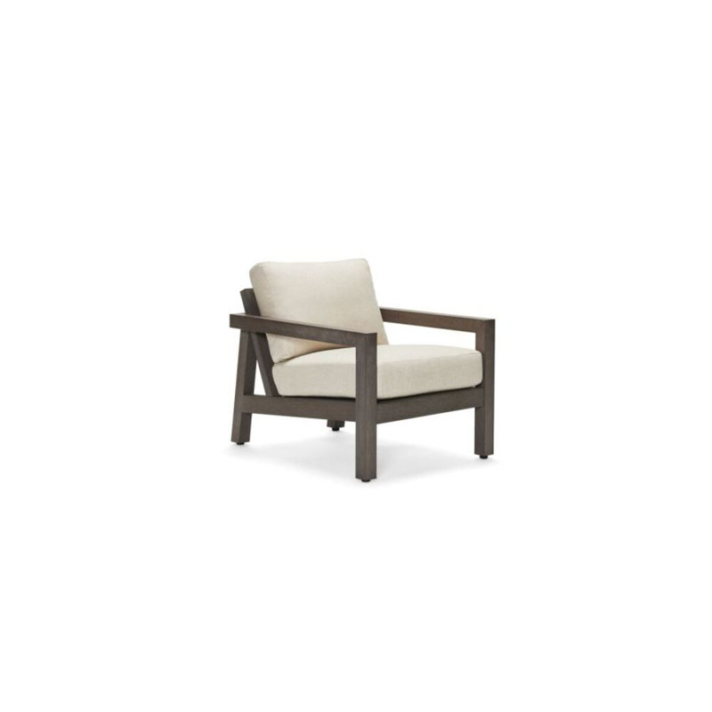 Sierra Teak Outdoor Lounge Chair, Bark, Spectrum Indigo Sunbrella® Plainweave