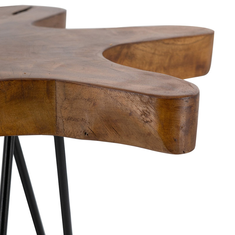 Table d'appoint 23,5 po x 19,5 po x 15,5 po en teck brun