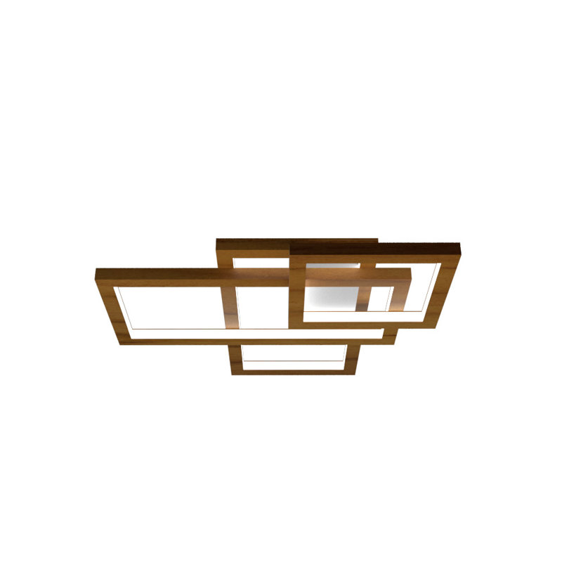 Teak Finish Contemporary LED Flush Mount Ceiling Light