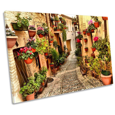 Mediterranean Village - Wrapped Canvas Print