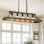 Luminaire suspendu vintage en or noir 34 pouces, 5 douilles E26, hauteur de chaîne réglable - Lustre de style antique pour la salle à manger, la cuisine ou le salon (ampoule non incluse)