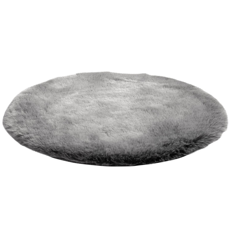 Byrone Uni Hand Tufted Area Rug, Round 160cm, Silver