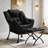 Lazy Chair With Foldable Ottoman, Modern Comfy Lounge Chair, Large Sofa Armchair With Footrest And A Side Pocket, Leisure Reading Chair With Footstool For Bedroom, Living Room, Dorm, Black-1426192235