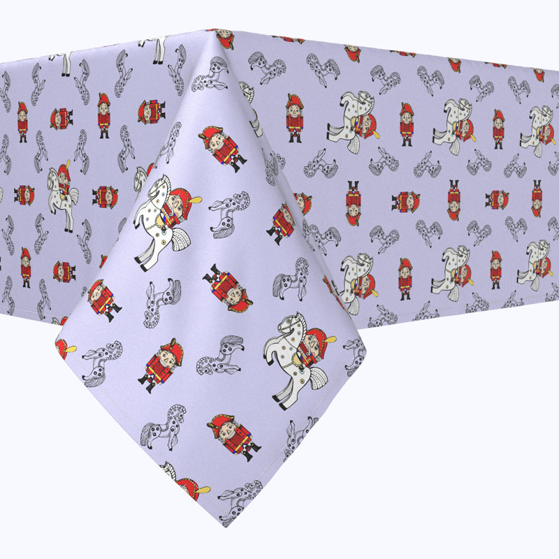 Geometric Christmas Tablecloth, 120" L x 60" W, Nutcracker Fairy Tale