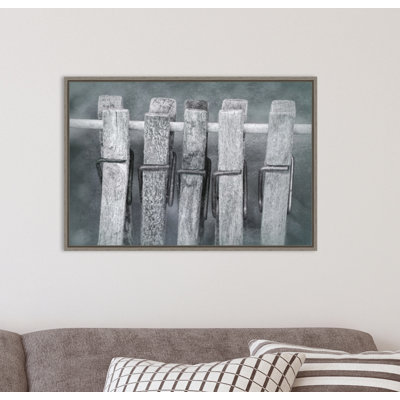 " Black And White Of Clothespins Hanging From Clothes Line " by Jaynes Gallery Danita Delimont