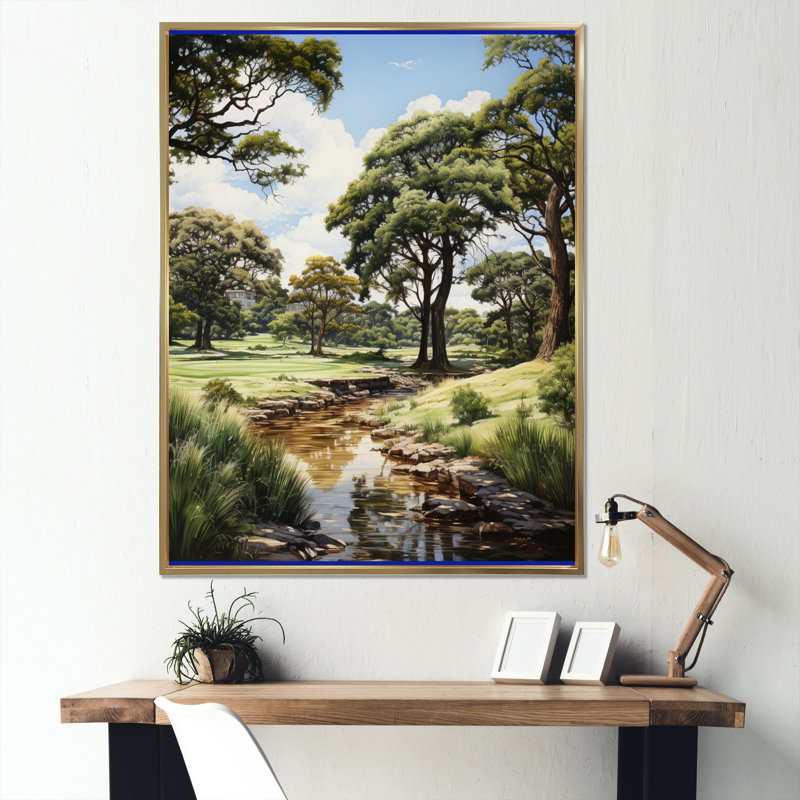 Zaruhi Golf Treelined Tangles, reproduction d'art sur toile, H 32 po x l 16 po x P 1 po, Or