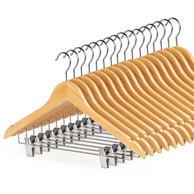 Metal Hangers With Clips, Natural