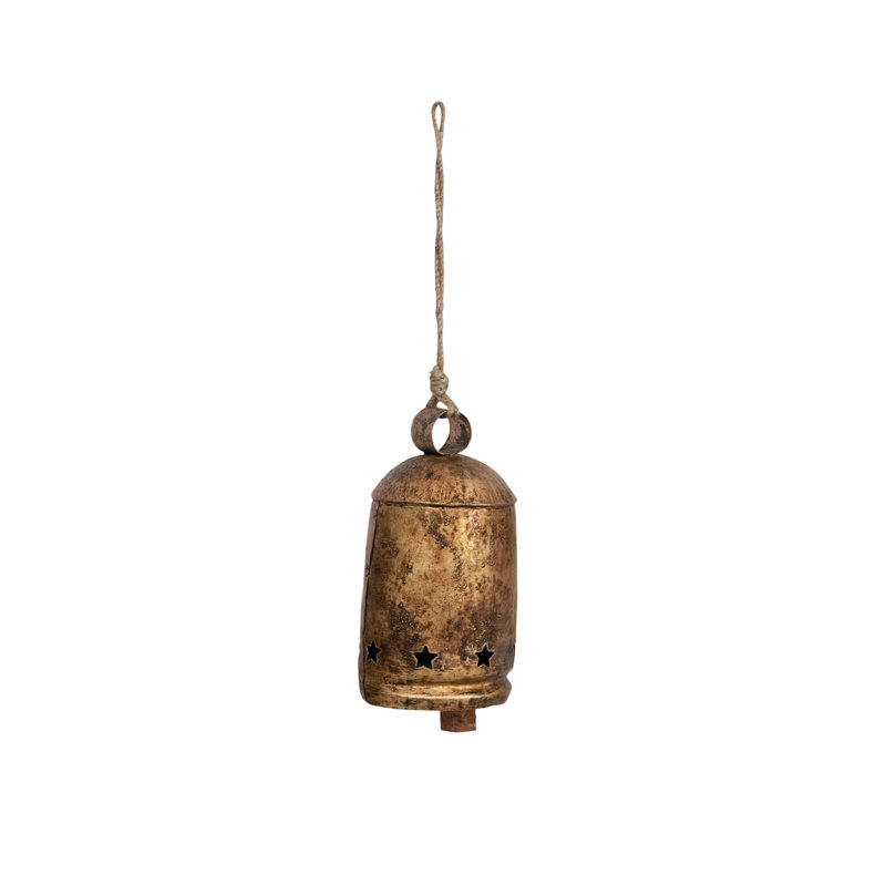 Cloche en métal sur corde