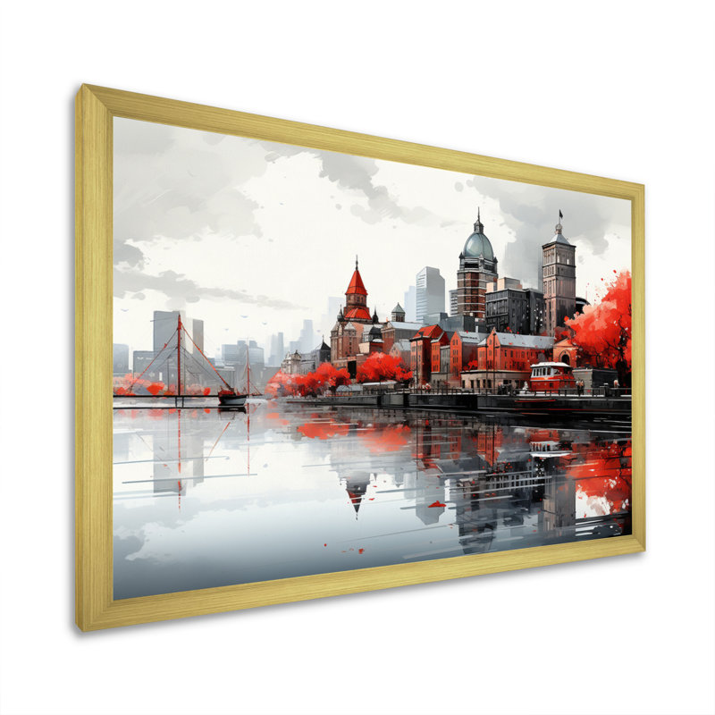 Canada Urban Reflections II - impression, Encadrement doré, H 24 po x l 32 po x P 1 po