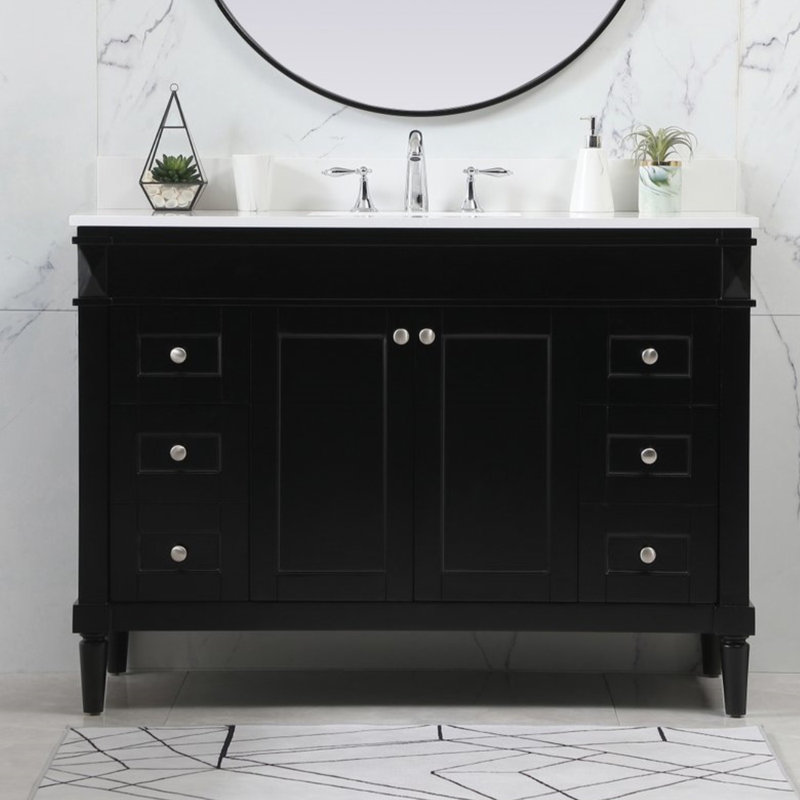 Ensemble de meuble-lavabo simple 48 po Readington, Noir