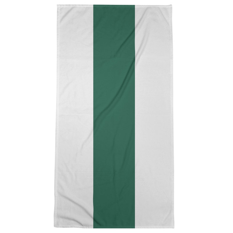 Bath Towel, White/Green