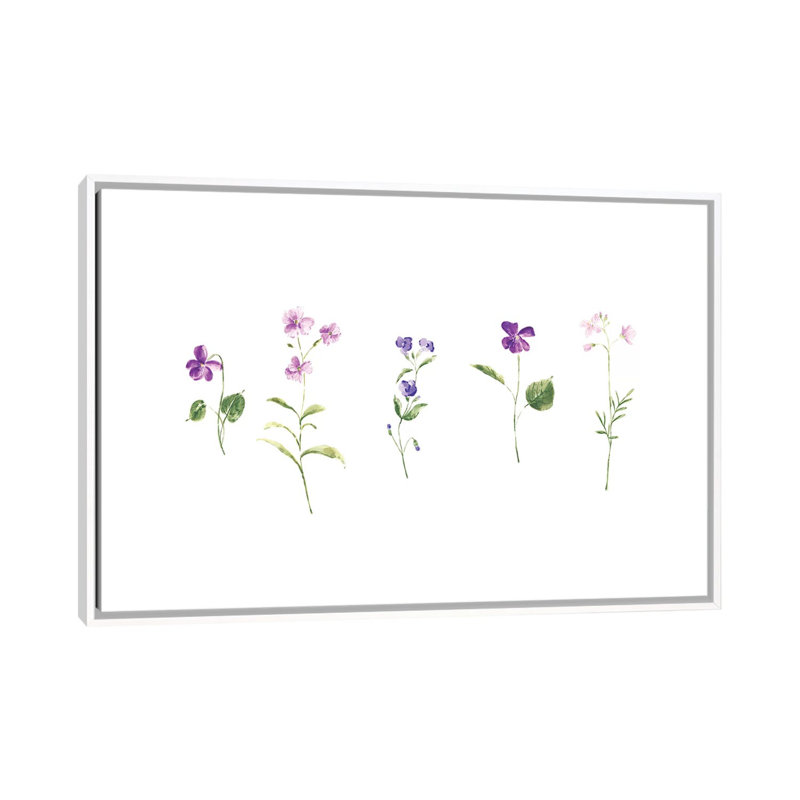 Wildflowers by Melissa Selmin - Painting on Canvas, White Framed, 66.04 cm H x 45.72 cm W