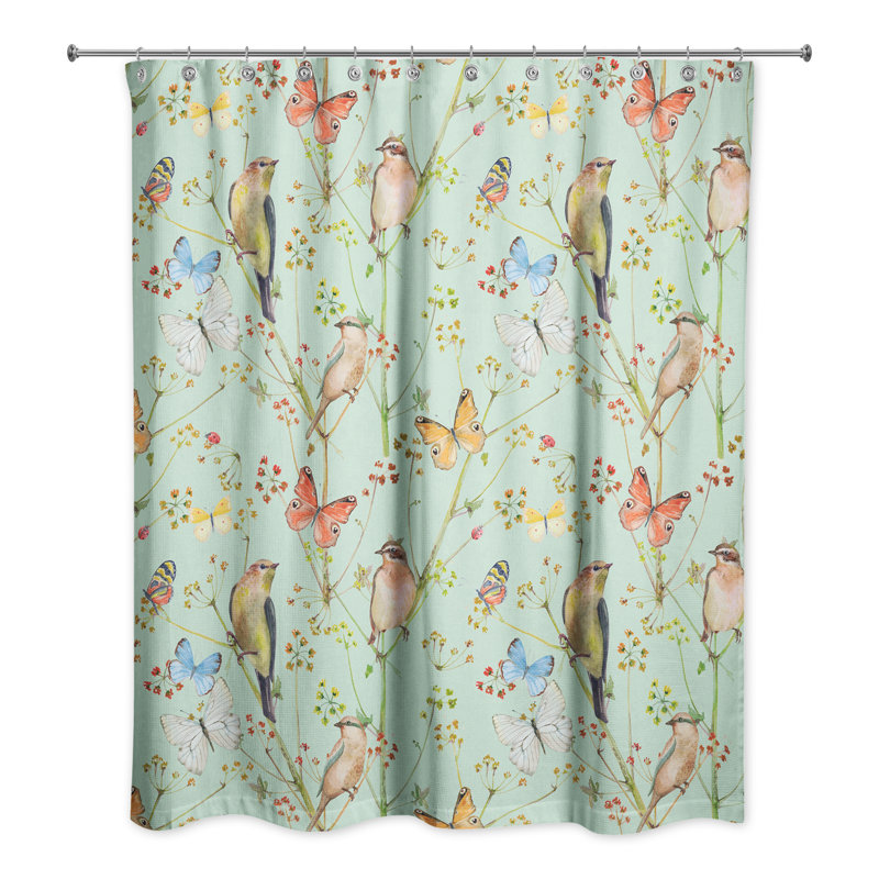 Perine Single Shower Curtain, Green