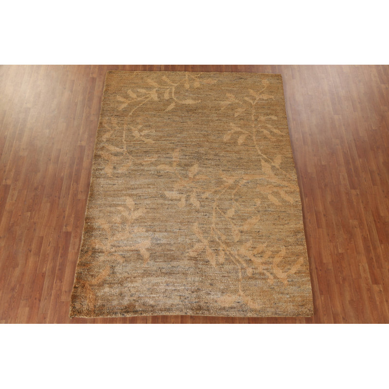 Abstract Hand-Knotted Area Rug 7x10