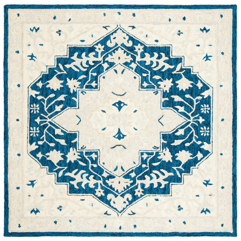 Danielburnham Hand Tufted Wool And Cotton With Latex Oriental Rug, Square 5'
